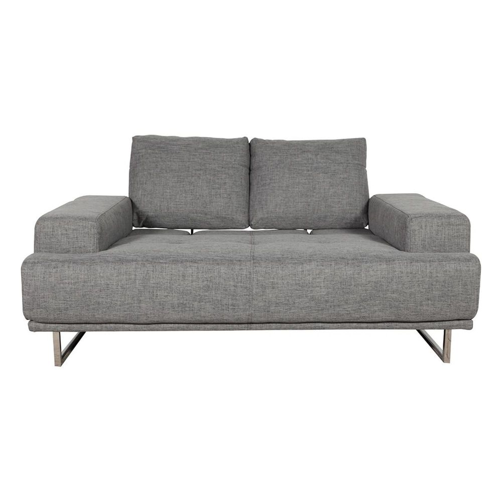 Lily and Lee Furniture Russo Loveseat with Adjustable Depth Backrest in Space Grey, , large