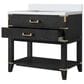 Lexora Home Norwalk 36" Single Bathroom Vanity in Black Oak with White Quartz Top and Rectangular Sink, , large