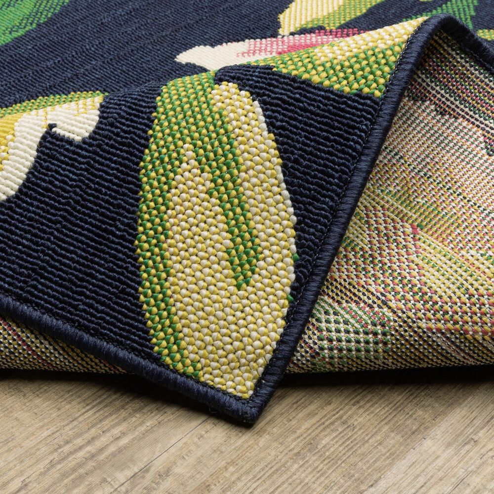 Oriental Weavers Havana HAV12 Navy and Multicolor 3'3" x 5' Indoor/Outdoor Area Rug, , large