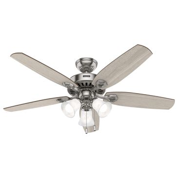 Hunter Builder Plus 52" Ceiling Fan with Lights in Brushed Nickel, , large