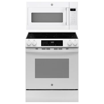 GE Appliances 2-Piece Kitchen Packages with 30" Slide-In Electric Range and 1.9 Cu. Ft. Over-the-Range Microwave Oven in White, , large