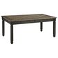 Ashley Tyler Creek 3-Drawer Dining Table in Antique Black and Weathered Oak - Table Only, , large