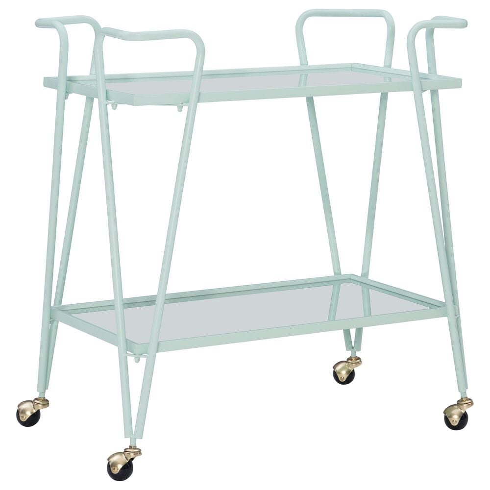 Linon Home Decor Mid-Century Bar Cart in Mint, , large
