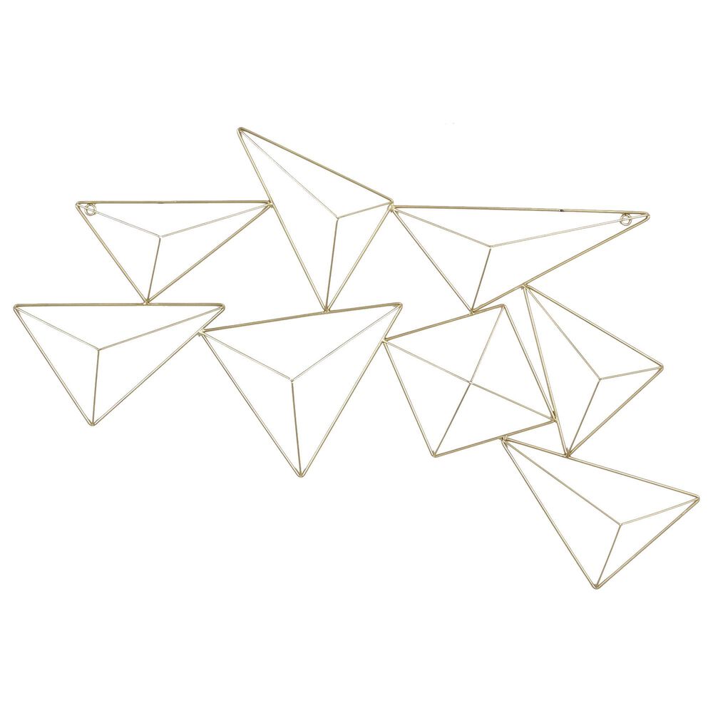 CosmoLiving by Cosmopolitan Contemporary Geometric Metal Wall Decor in Gold, , large