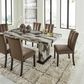 Ashley Jeshina Dining Table in Dark Brown and Beige - Table Only, , large