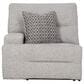 Ashley Acklen Place 3-Piece Power Symmetrical Reclining Sectional Loveseat with Console in Pewter, , large