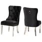 Baxton Studio Honora Side Chair with Black Velvet in Silver (Set of 2), , large