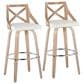 LumiSource Charlotte Swivel Bar Stool with White Faux Leather Upholstery in Whitewashed and Chrome (Set of 2), , large