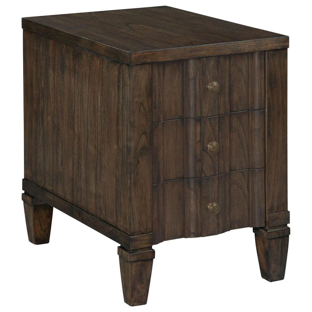 Hekman Linwood 3-Drawer Chairside Chest in Brown, , large