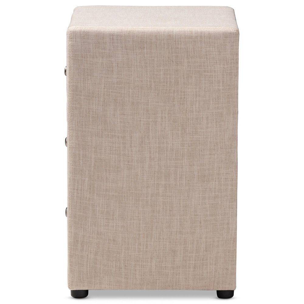Baxton Studio Tessa 3-Drawer Nightstand in Beige, , large