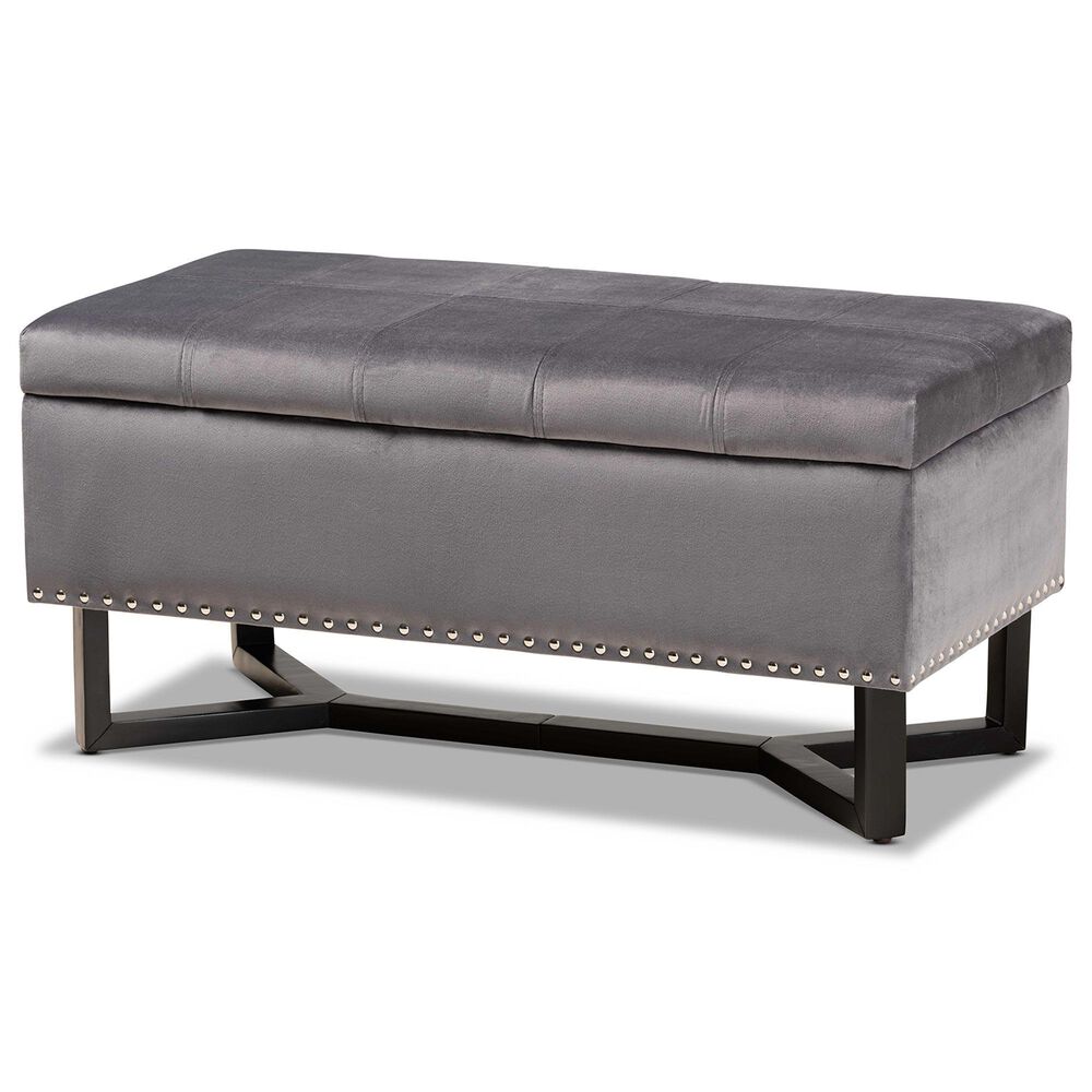 Baxton Studio Esther Storage Ottoman in Grey, , large