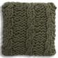 K & K Interiors 20" Square Hand Knit Braided Throw Pillow in Green, , large