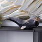 Maple and Jade 7" x 24" Whale Sculpture in Distressed Black, , large