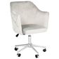 Impressions Vanity Pearl Tufted Vanity Chair with Cool Grey Cushion in Silver, , large