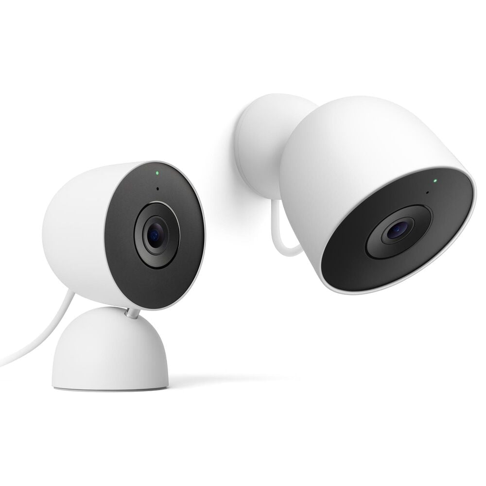 Google Nest 2-Pack Outdoor Smart Security Camera in Snow (2rd Gen), , large
