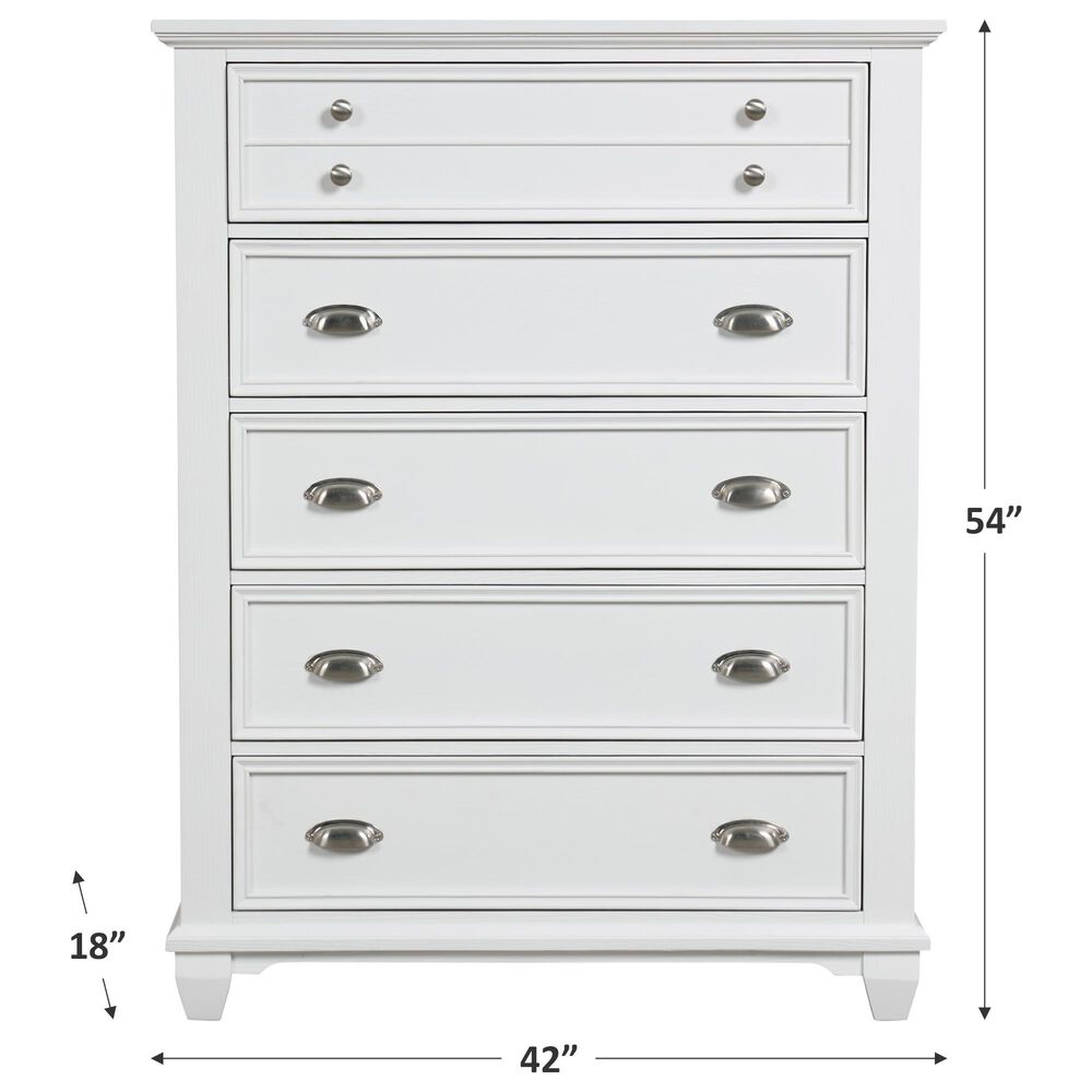 New Heritage Design Jamestown 6-Drawer Chest in Brushed White, , large