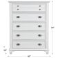 New Heritage Design Jamestown 6-Drawer Chest in Brushed White, , large