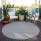 Dalyn Rug Company Hinton 4" Round Grey Indoor/Outdoor Area Rug, , large