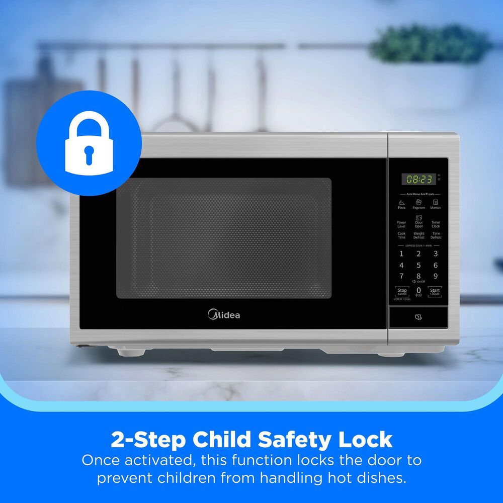 Midea 0.7 Cu. Ft. Countertop Microwave Oven in Stainless Steel, , large