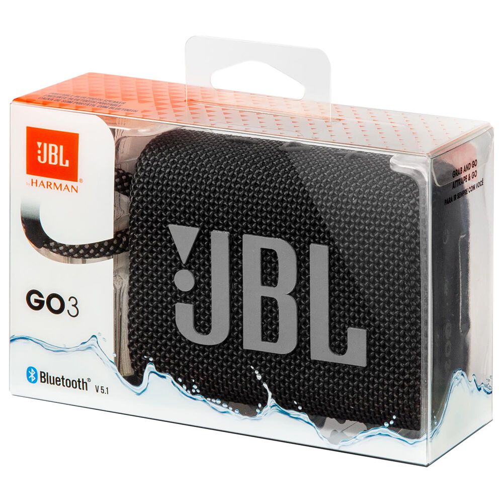 JBL Go 3 Waterproof Portable Bluetooth Speaker in Black Nebraska