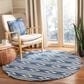 Safavieh Micro-Loop MLP153N 5" Round Navy and Ivory Area Rug, , large