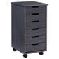 Linon Home Decor Cary 6-Drawer Rolling Cart in Grey, , large