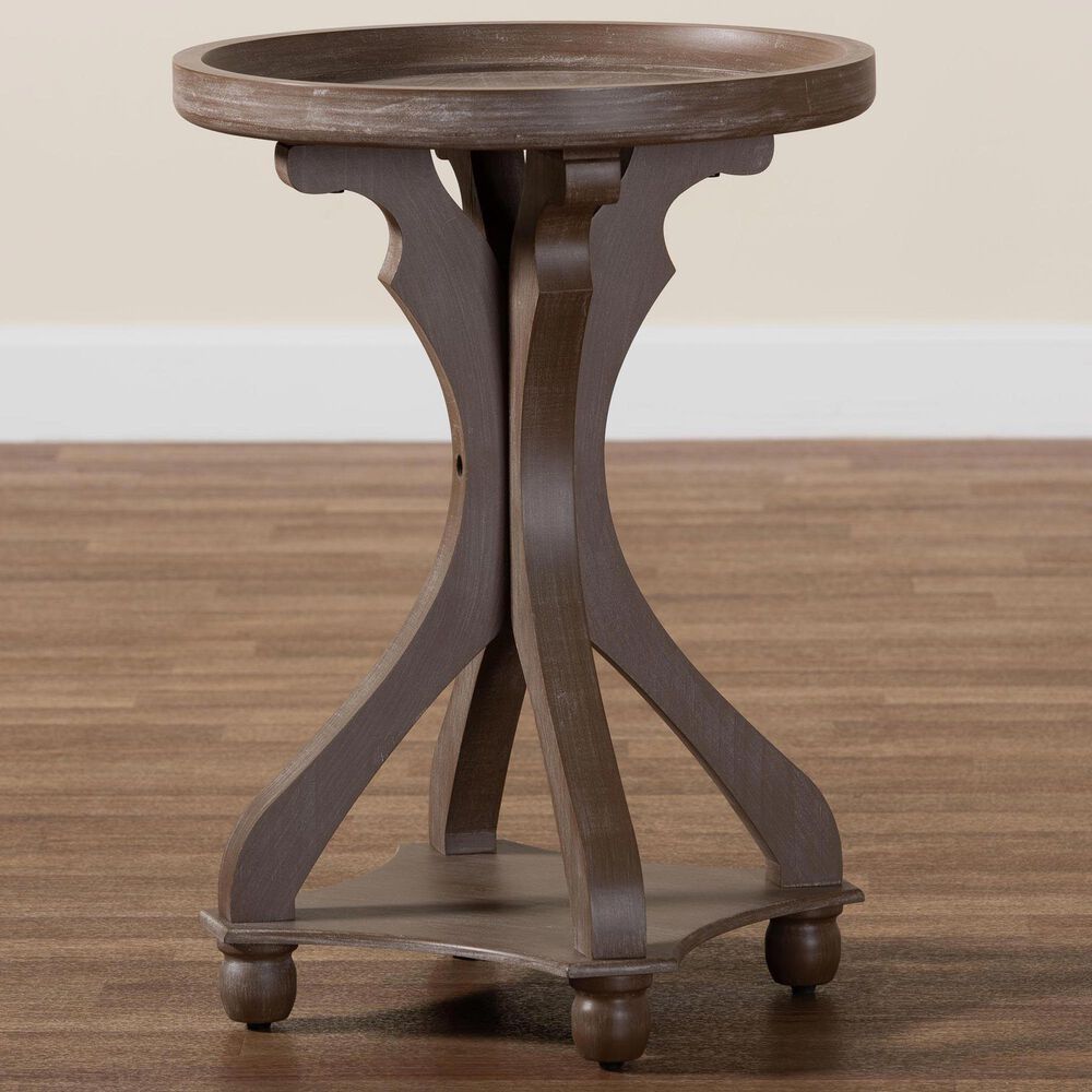 Baxton Studio Westlyn End Table in Antique Brown, , large