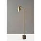 Adesso Hawthorne Floor Lamp in Antique Brass and Brown, , large