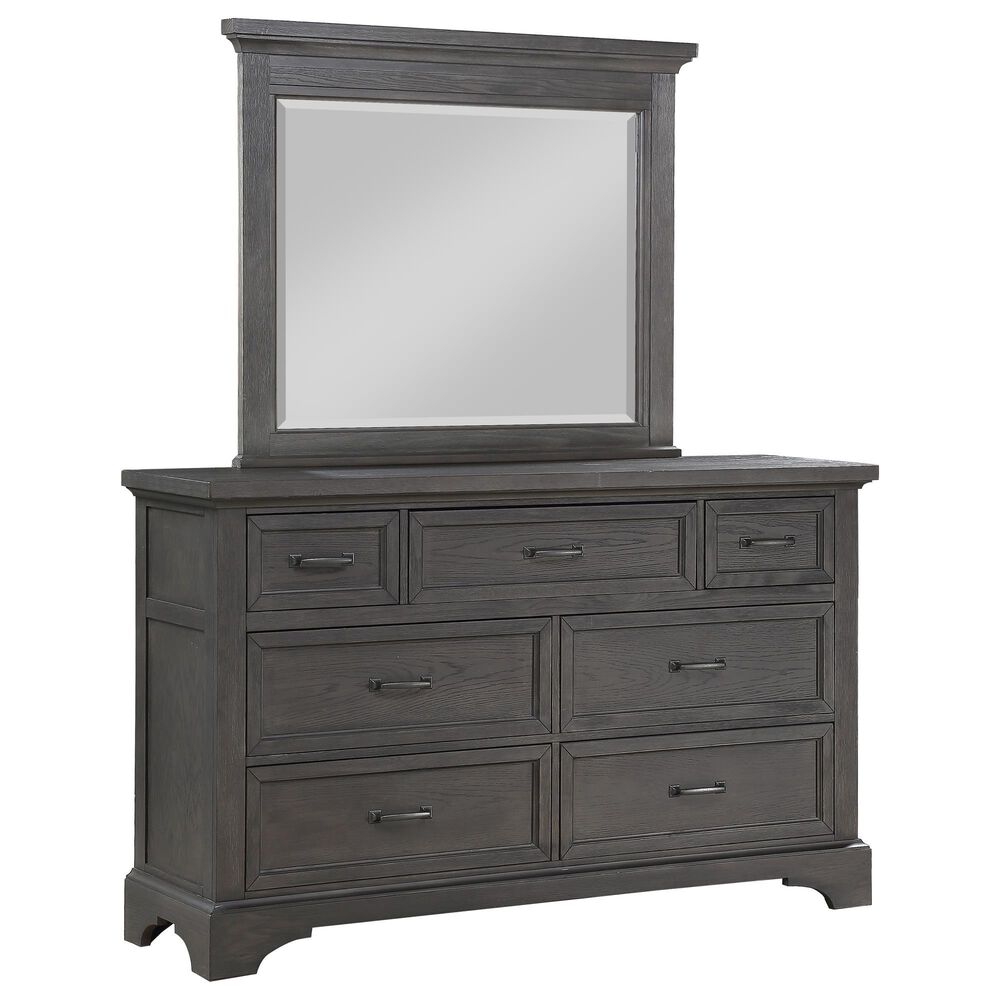 Davis International Prescott 7 Drawer Dresser and Mirror in Gray Oak, , large