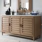 James Martin Vanities Portland 60" Single Bathroom Vanity in Whitewashed Walnut with 3 cm Arctic Fall Solid Surface Top and Rectangular Sink, , large