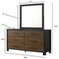 Crown Mark Nemy 4 Piece King LED Panel Bedroom Set in Brown, , large