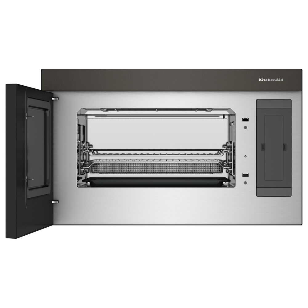 KitchenAid 2-Piece Kitchen Package with 30" Slide-In Smart Gas Range and 30" Over-the-Range Microwave Oven in Black Ore, , large