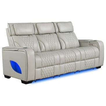 Titanic Furniture All Star Power Reclining Sofa with Power Headrest in Gray, , large