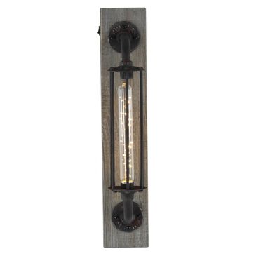 Maple and Jade Battery-Operated Geometric Wall Accent Lamp in Matte Black and Brown, , large
