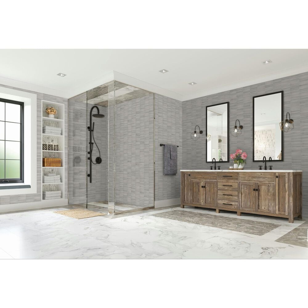 Dal-Tile Artefino Vintage Smokey Gray 1&quot; x 6&quot; Pencil Fluted on 11&quot; x 12&quot; Porcelain Mosaic Sheet, , large