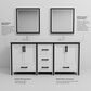 Lexora Home Ziva 72" Double Bathroom Vanity in White with 2 cm White Quartz Top and Rectangular Sinks, , large