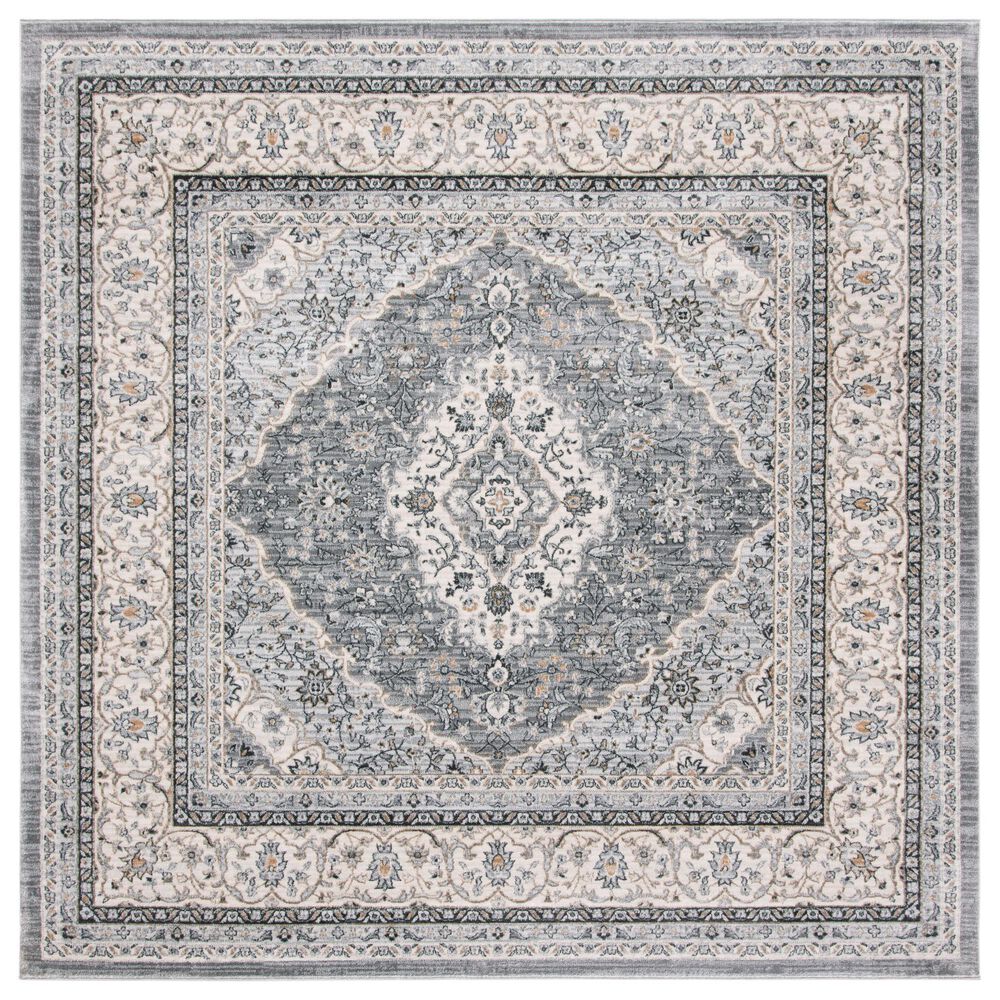 Safavieh Isabella 6"7" Square Grey and Cream Area Rug, , large