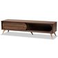 Baxton Studio Dena 63" TV Stand in Walnut Brown and Gold, , large
