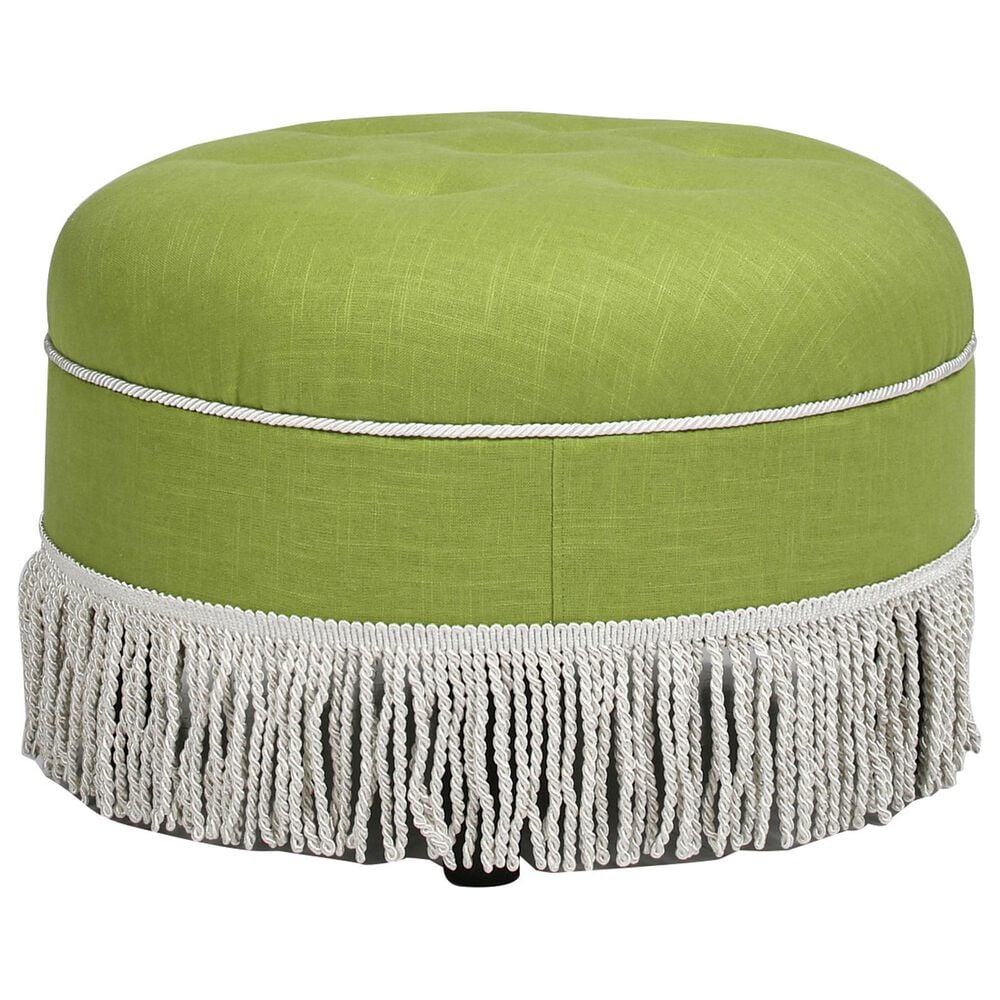 Jennifer Taylor Home Yolanda Standard Ottoman in Bright Chartreuse and Ivory, , large