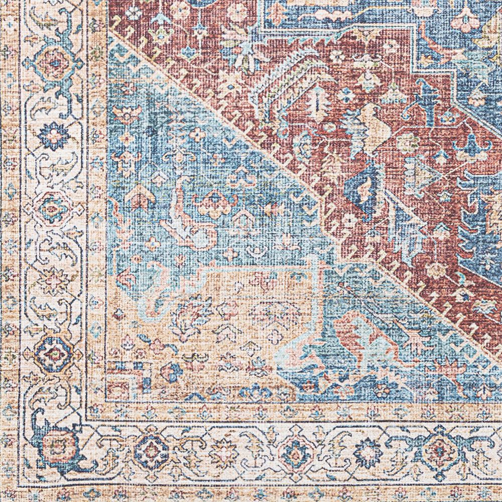 Surya Amelie 2&#39;7&quot; x 7&#39;10&quot; Burnt Orange, Beige, Blue, Navy and Peach Runner, , large