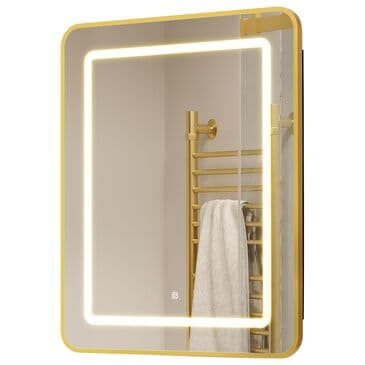 HOMLUX 20" x 30" Bathroom Medicine Cabinet with Mirror in Gold, , large