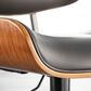 Lumisource Lombardi Swivel Adjustable Barstool with Grey Cushion in Black and Walnut, , large