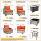 HOMLUX 10-Piece Modular Patio Conversation Set in Orange, , large