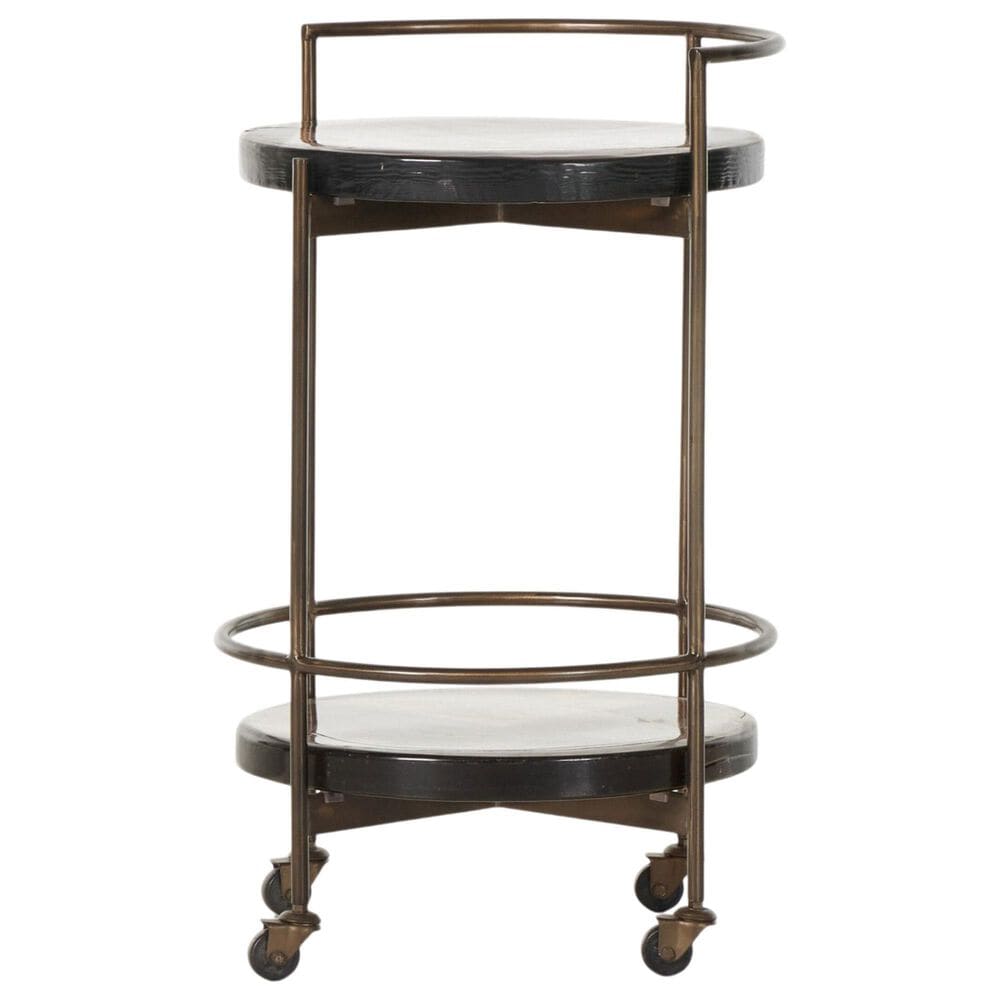 Four Hands Mira Bar Cart-Smoked Brown Cast Glass, , large