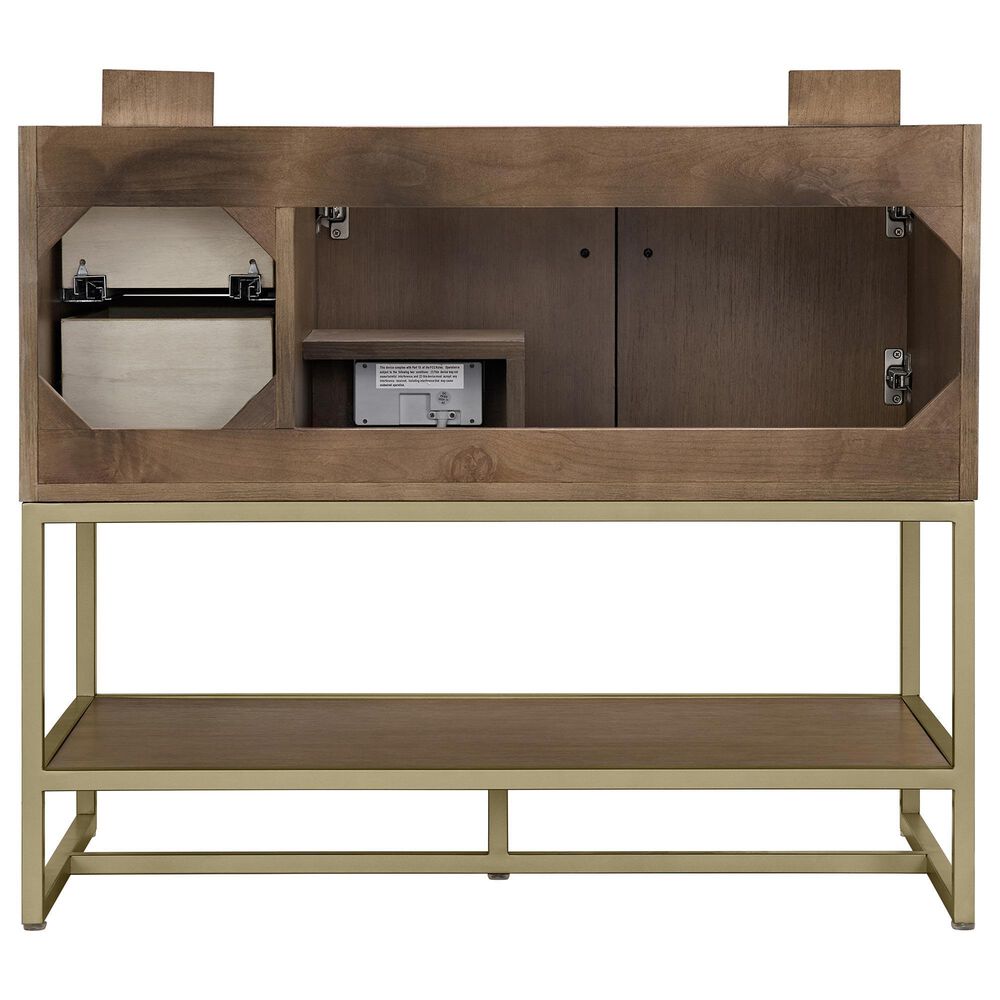 37B Mauri 36" Single Bathroom Vanity with Metal Base in Walnut Drift with High-Profile 4" White Composite Stone Top, , large