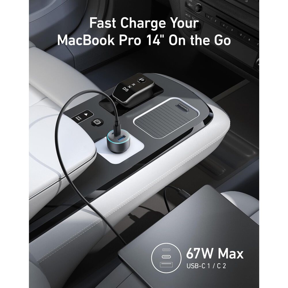 Anker 67W USB-C Car Charger in Black, , large