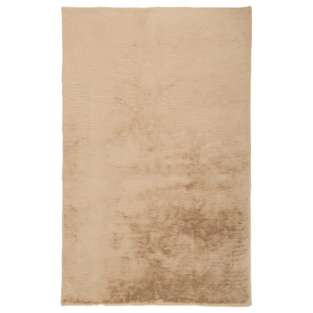 Feizy Luxe Velour 4" x 6" Beige Area Rug, , large