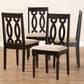 Baxton Studio Cherese Side Chair with Sand Cushion in Espresso Brown (Set of 4), , large
