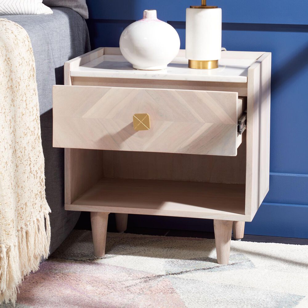 Safavieh Bora Nightstand in White Wash, , large
