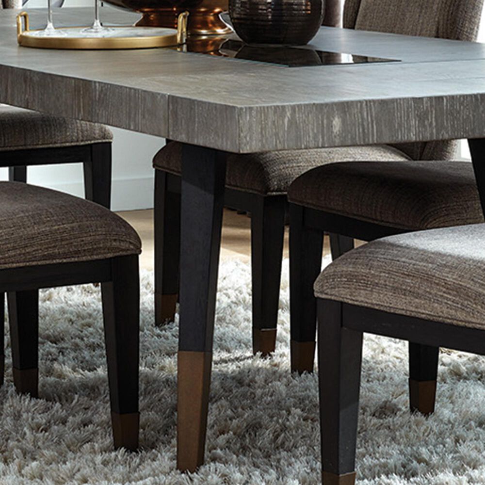 Nicolette Home Ryker Rectangular Dining Table in Black, Grey, and Aged Brass, , large